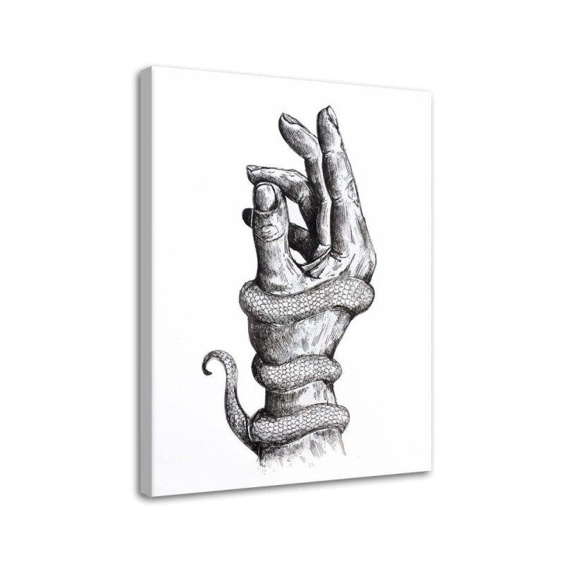 Digital Canvas art painting Snake on hand Jan Perit Kablan | FEEBY