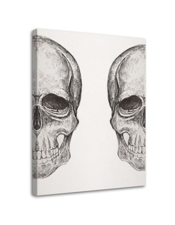 Modern Canvas wrapped painting for wall Black and white Skulls | FEEBY