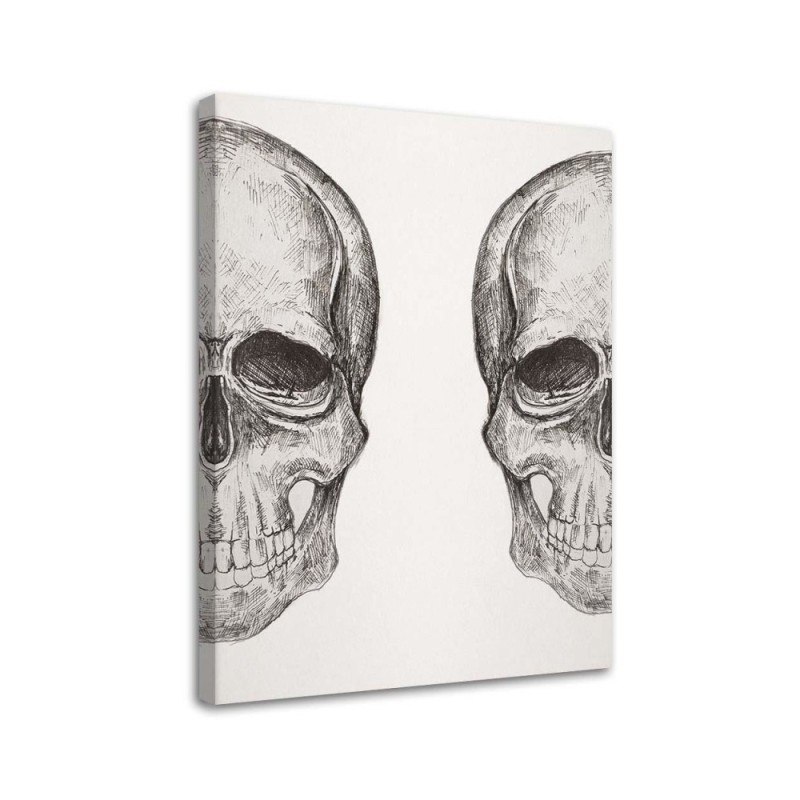 Modern Canvas wrapped painting for wall Black and white Skulls | FEEBY