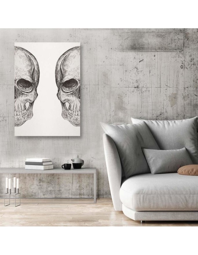 Modern Canvas wrapped painting for wall Black and white Skulls | FEEBY