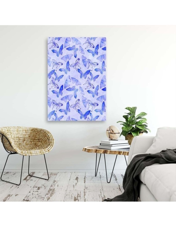 Canvas prints for the bathroom - Blue butterflies by Andrea Haase | FEEBY
