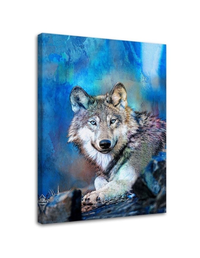 Canvas print Wolf against...