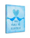 Bedroom wall painting Birds in love on a blue background | FEEBY