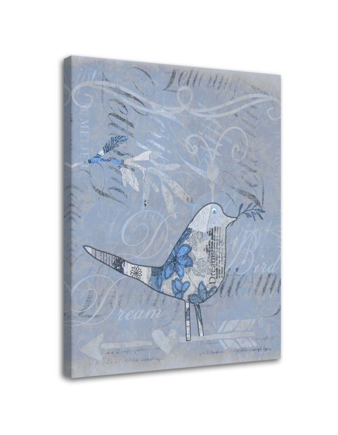 Canvas print Bird on a blue...