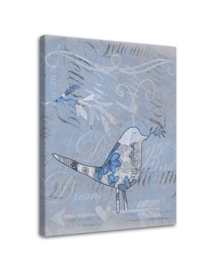 Canvas prints for modern living room Bird on blue background | FEEBY