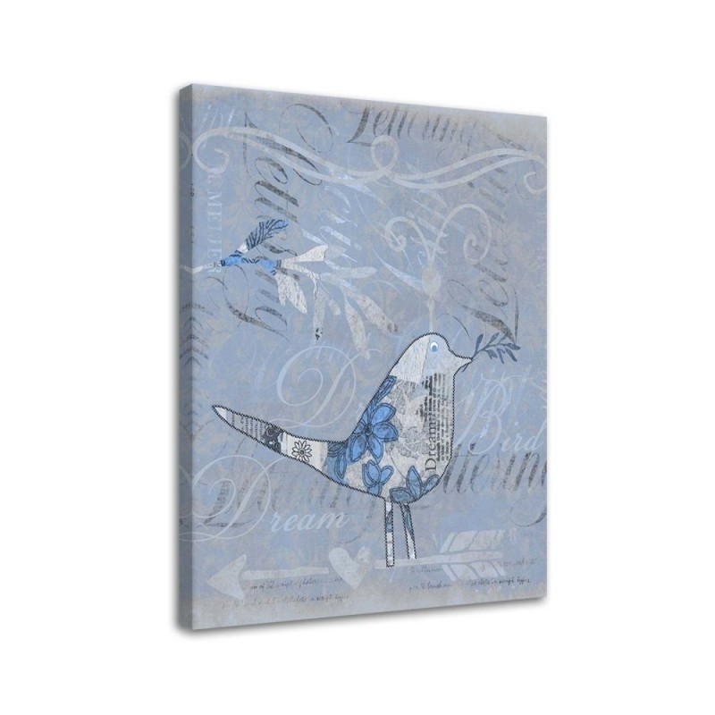 Canvas prints for modern living room Bird on blue background | FEEBY