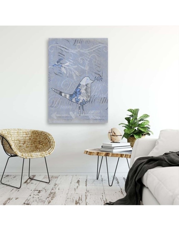 Canvas prints for modern living room Bird on blue background | FEEBY