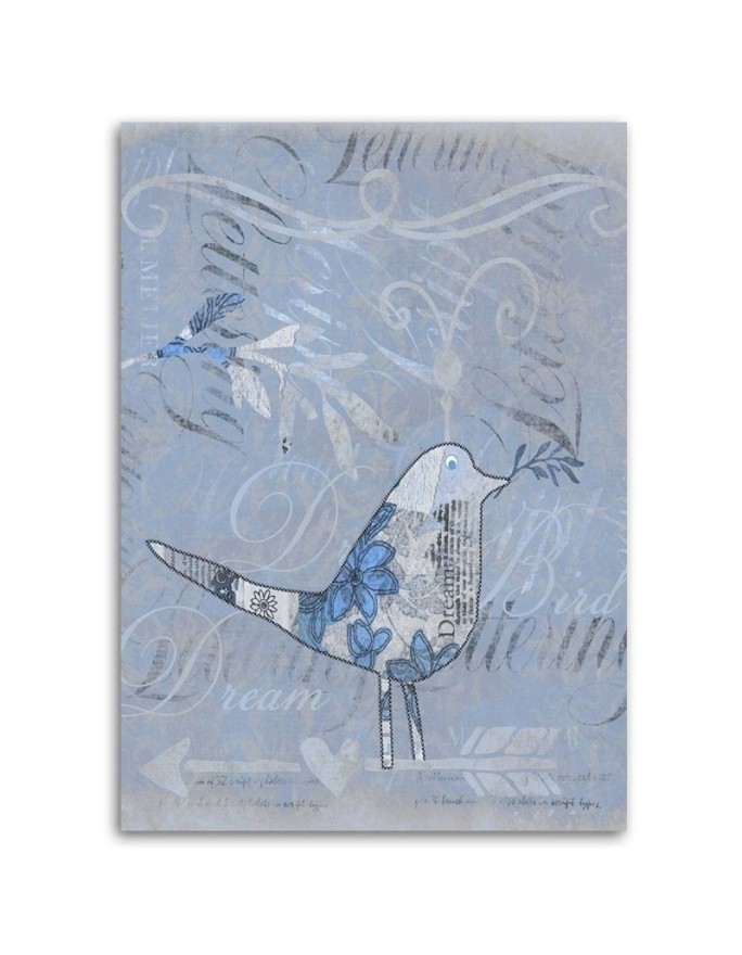 Canvas prints for modern living room Bird on blue background | FEEBY
