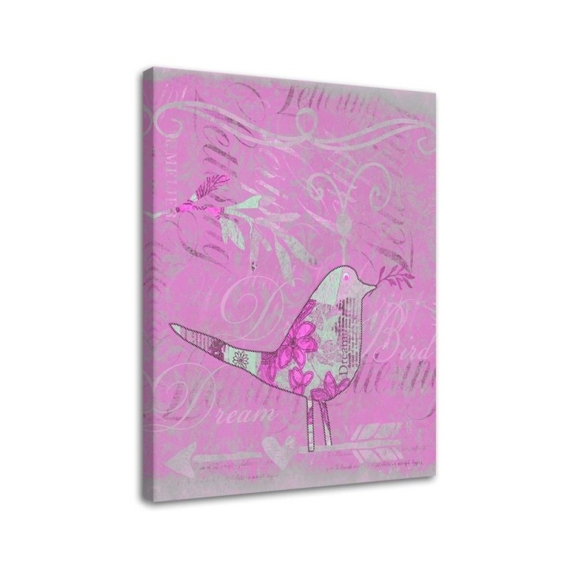 Canvas prints for bedroom Bird on pink background Andrea Haase | FEEBY