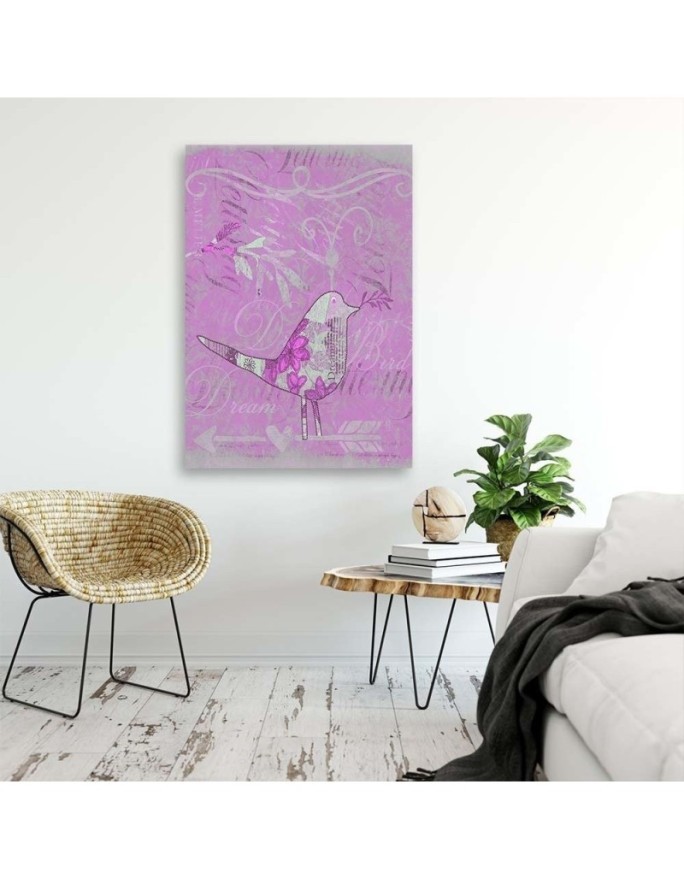Canvas prints for bedroom Bird on pink background Andrea Haase | FEEBY