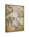 Canvas prints for the office Vintage old map and animals Andrea Haase | FEEBY