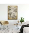 Canvas prints for the office Vintage old map and animals Andrea Haase | FEEBY