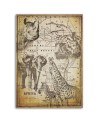 Canvas prints for the office Vintage old map and animals Andrea Haase | FEEBY