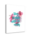 Canvas prints Blue lettering with pink flowers Andrea Haase | FEEBY