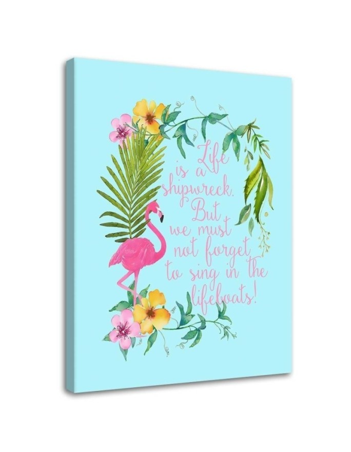 Canvas prints youth Tropical lettering and flamingo Andrea Haase | FEEBY
