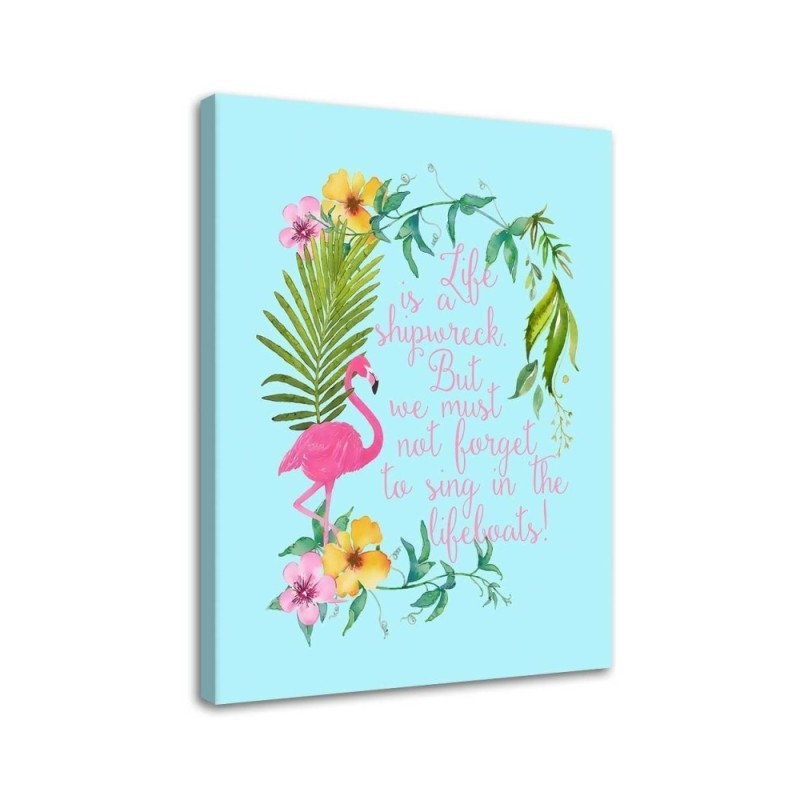 Canvas prints youth Tropical lettering and flamingo Andrea Haase | FEEBY