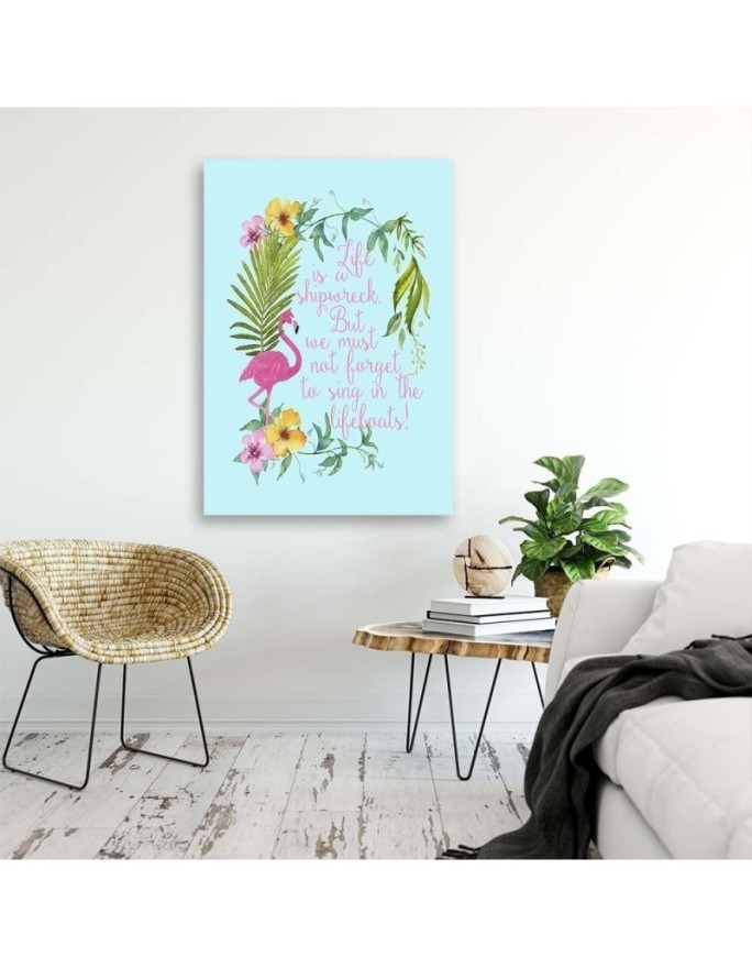 Canvas prints youth Tropical lettering and flamingo Andrea Haase | FEEBY