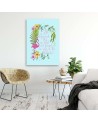 Canvas prints youth Tropical lettering and flamingo Andrea Haase | FEEBY