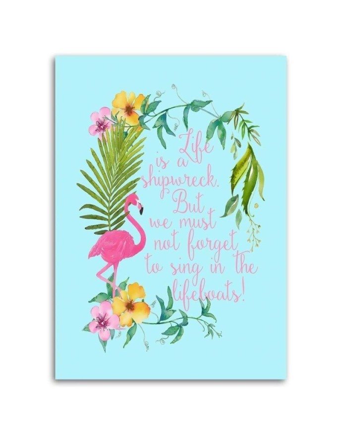 Canvas prints youth Tropical lettering and flamingo Andrea Haase | FEEBY