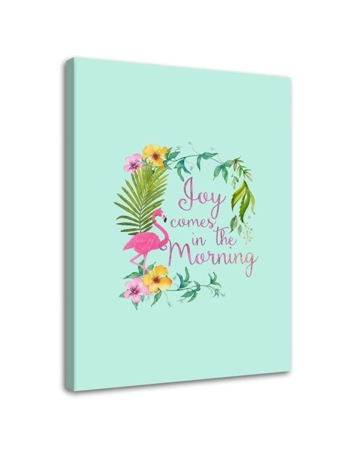 Modern Canvas painting - Flamingo and tropical lettering Andrea Haase | FEEBY