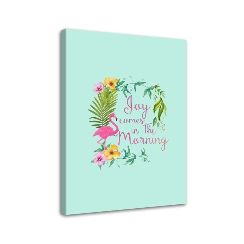 Modern Canvas painting - Flamingo and tropical lettering Andrea Haase | FEEBY