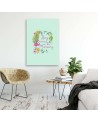 Modern Canvas painting - Flamingo and tropical lettering Andrea Haase | FEEBY