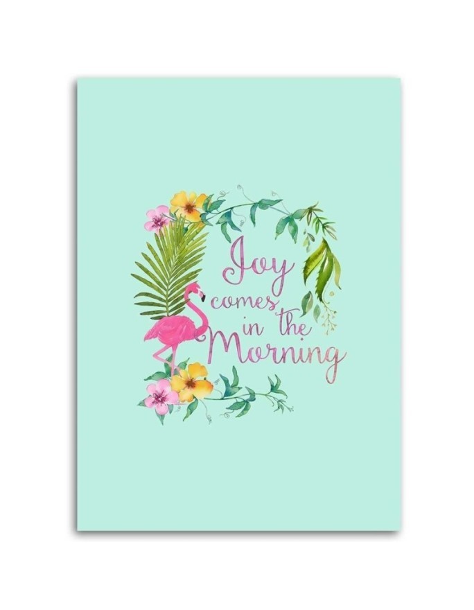 Modern Canvas painting - Flamingo and tropical lettering Andrea Haase | FEEBY