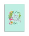 Modern Canvas painting - Flamingo and tropical lettering Andrea Haase | FEEBY