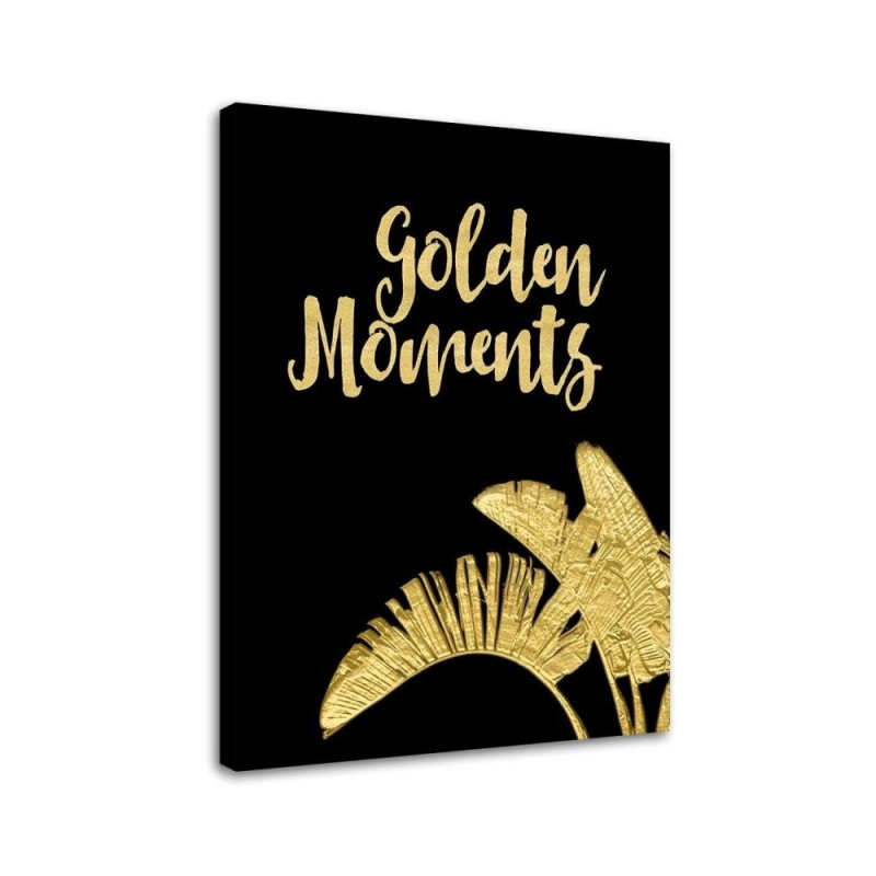 Canvas prints for bedroom Gold lettering and leaves by Andrea Haase | FEEBY