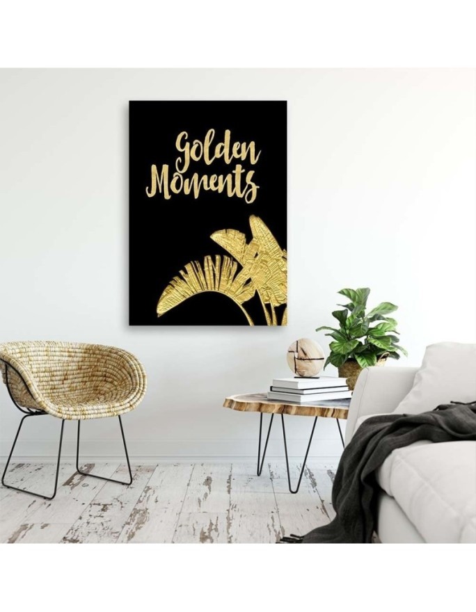 Canvas prints for bedroom Gold lettering and leaves by Andrea Haase | FEEBY