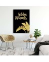 Canvas prints for bedroom Gold lettering and leaves by Andrea Haase | FEEBY