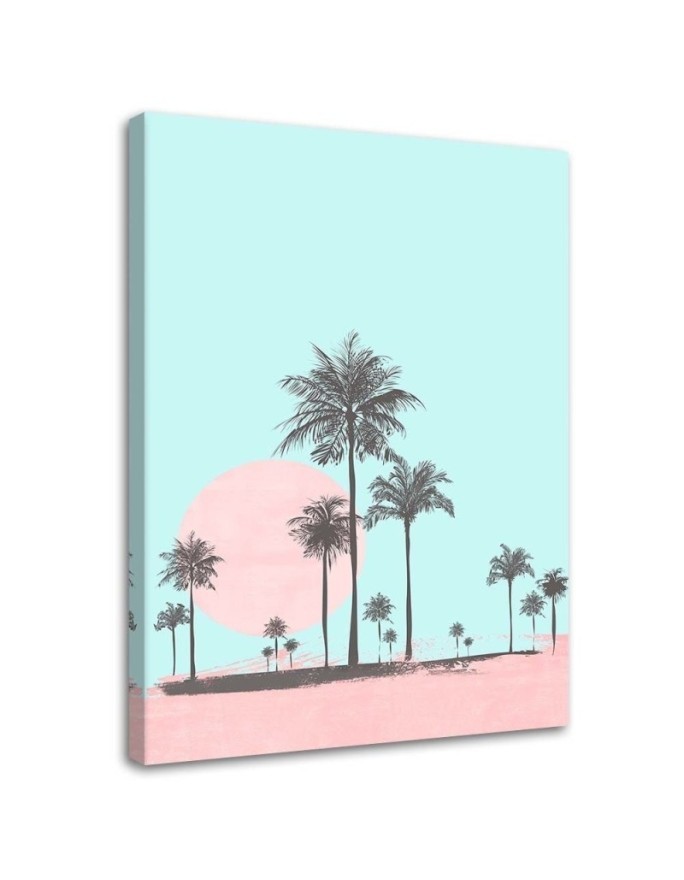 Canvas prints digital art - Pink desert and palm trees Andrea Haase | FEEBY