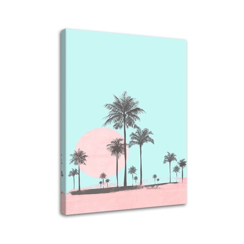Canvas prints digital art - Pink desert and palm trees Andrea Haase | FEEBY