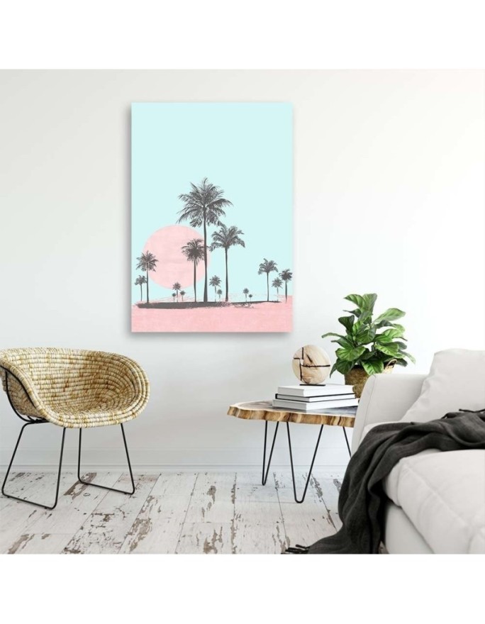 Canvas prints digital art - Pink desert and palm trees Andrea Haase | FEEBY