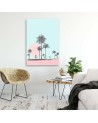 Canvas prints digital art - Pink desert and palm trees Andrea Haase | FEEBY