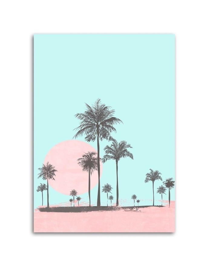 Canvas prints digital art - Pink desert and palm trees Andrea Haase | FEEBY