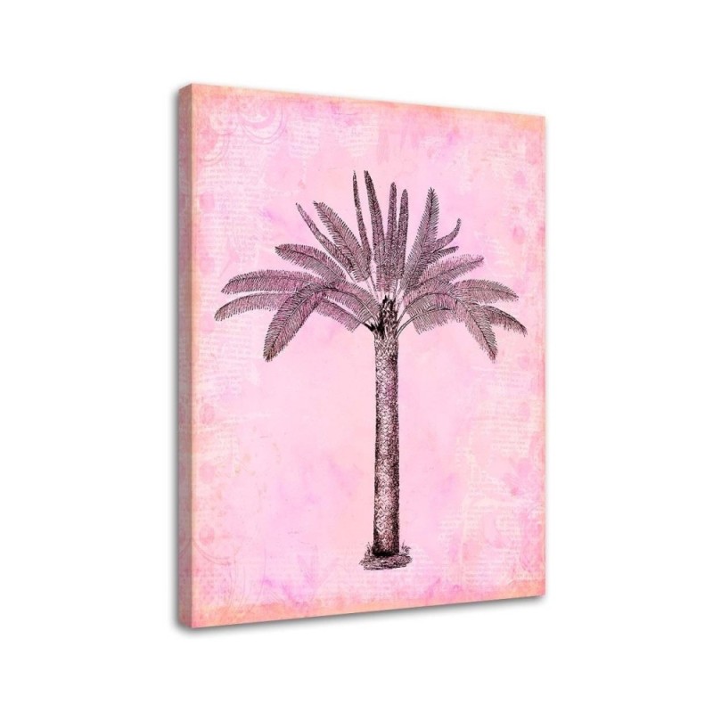 Modern Canvas painting - Palm tree on pink background Andrea Haase | FEEBY