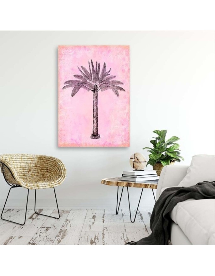 Modern Canvas painting - Palm tree on pink background Andrea Haase | FEEBY
