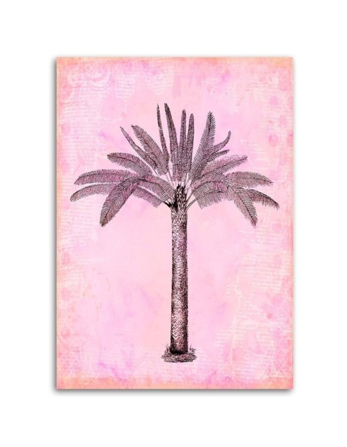 Modern Canvas painting - Palm tree on pink background Andrea Haase | FEEBY