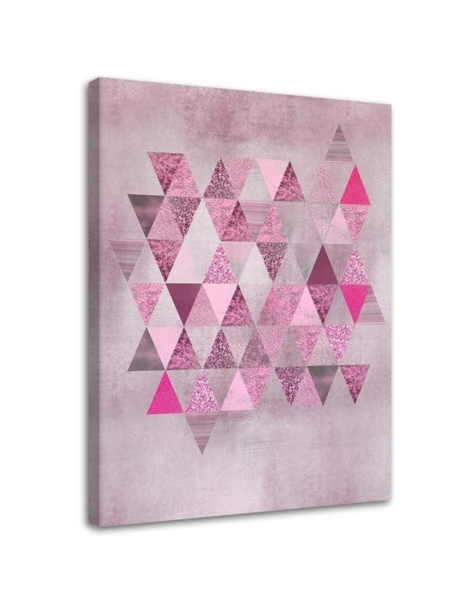 Modern Canvas paintings for living room Triangles pink Andrea Haase | FEEBY