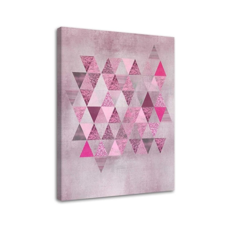 Modern Canvas paintings for living room Triangles pink Andrea Haase | FEEBY