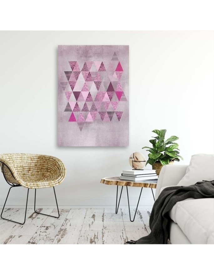 Modern Canvas paintings for living room Triangles pink Andrea Haase | FEEBY