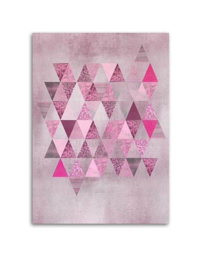 Modern Canvas paintings for living room Triangles pink Andrea Haase | FEEBY