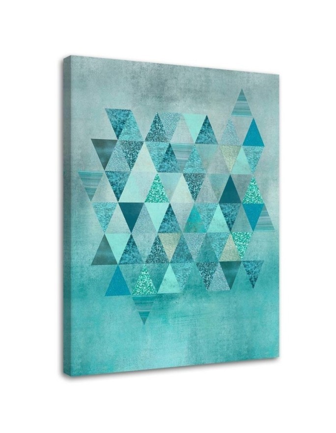 Modern wall art painting - Blue triangles Andrea Haase | FEEBY