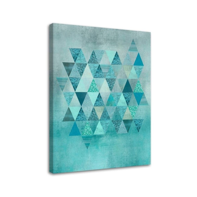 Modern wall art painting - Blue triangles Andrea Haase | FEEBY