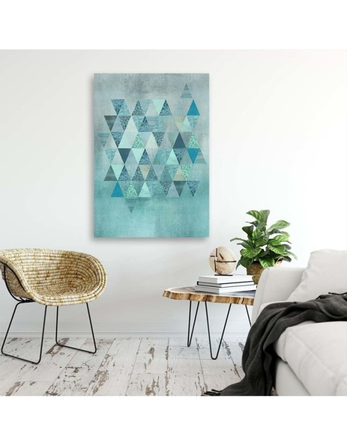Modern wall art painting - Blue triangles Andrea Haase | FEEBY