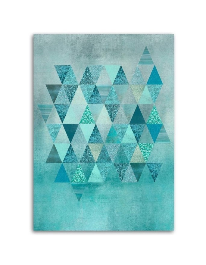 Modern wall art painting - Blue triangles Andrea Haase | FEEBY