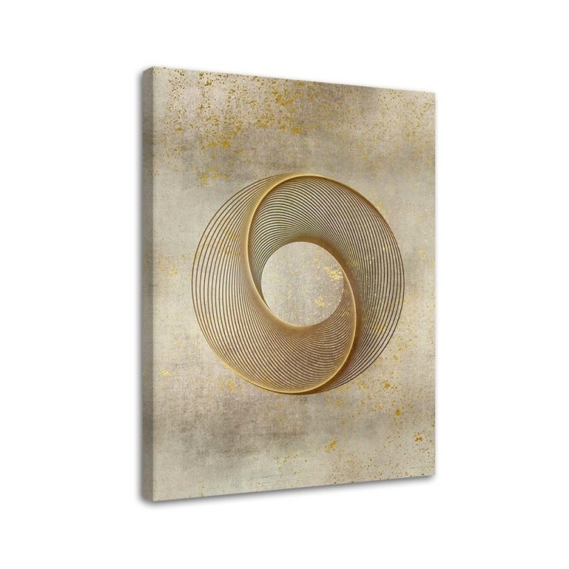 Modern Canvas painting for living room - Golden circle Andrea Haase | FEEBY