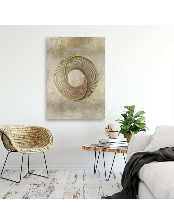 Modern Canvas painting for living room - Golden circle Andrea Haase | FEEBY