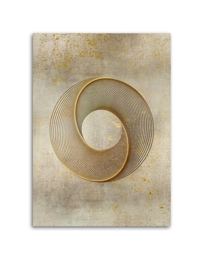 Modern Canvas painting for living room - Golden circle Andrea Haase | FEEBY